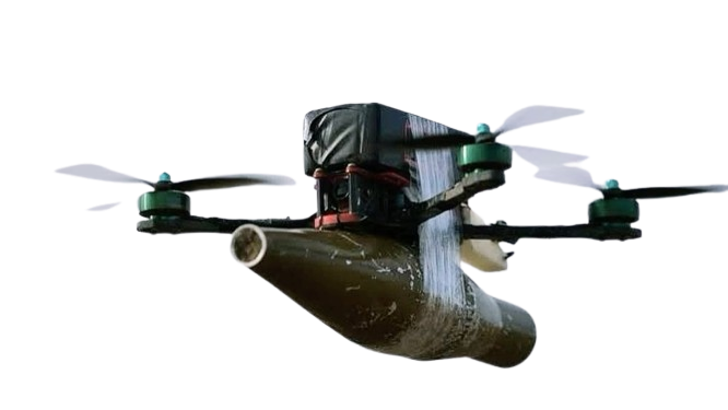 Drone with shell payload concept